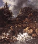 Waterfall in a Mountainous Northern Landscape af, RUISDAEL, Jacob Isaackszon van